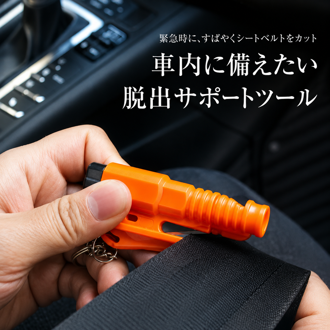 車載用 緊急脱出ハンマー｜シートベルトカッター付き補助ツール